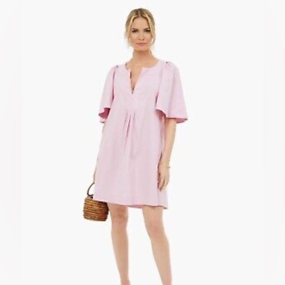 Tuckernuck Pink Flutter-Sleeve Shift Dress